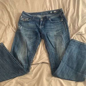 Miss Me denim jeans distressed boot cut size 31